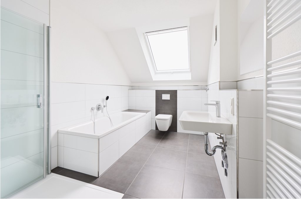 Badezimmer des Mehrfamilienhauses der Wohnungsbaugenossenschaft Lünen eG (WBG Lünen)