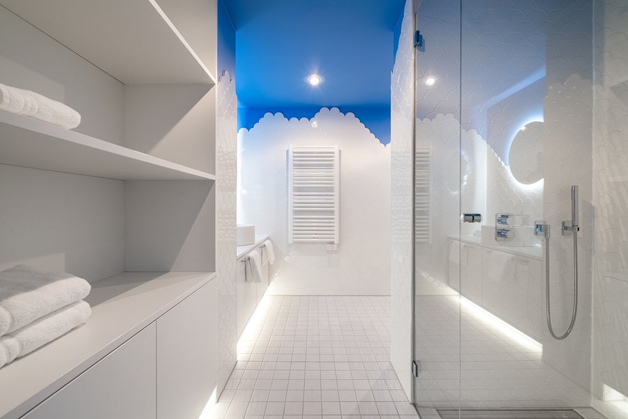 Badezimmer der Suite Wolke 7 im Designhotel Laurichhof