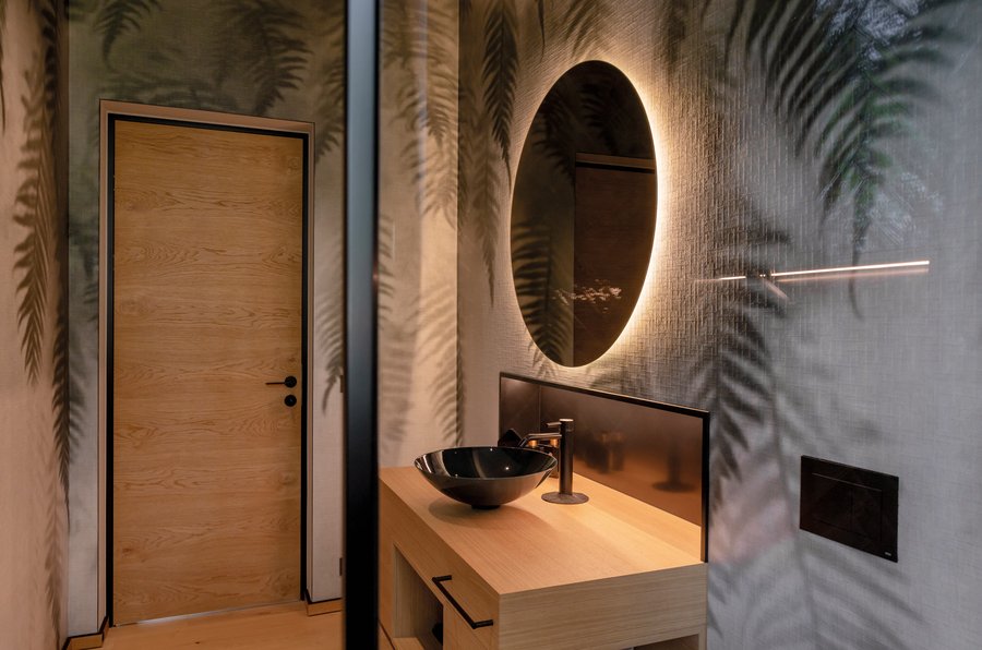 Gästebad mit im Haus A in Bonn mit Produkten von Alape und Dornbracht