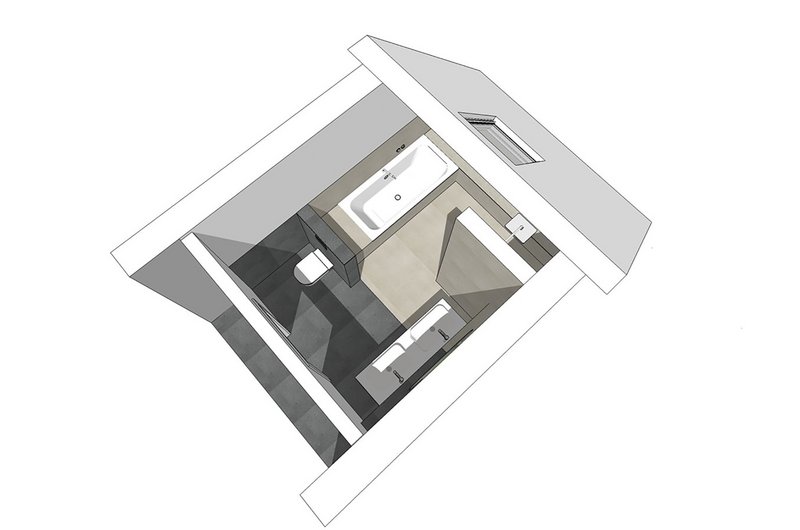 Grundriss Badezimmer mit Dachschräge von Viega