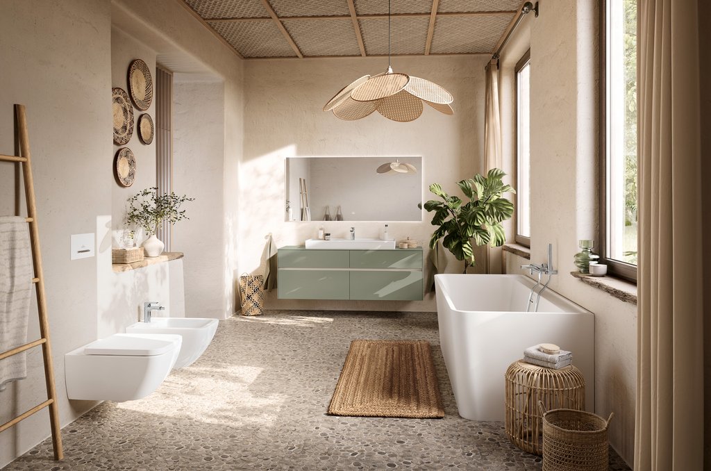 Oberflächen mit neuen, natürlichen Farben für Corallo und Subway 3.0 von Villeroy & Boch: hier Mattgrün