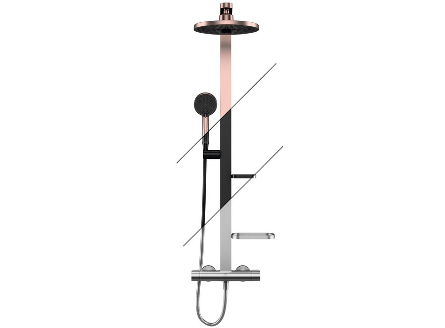 Unterschiedliche Öbershächen des Duschsystems Alu+ von Ideal Standard