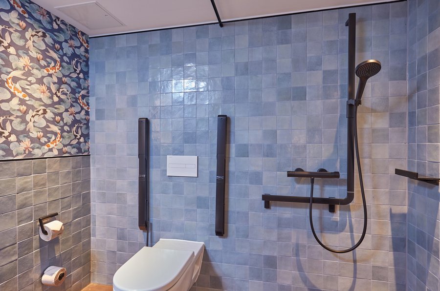 Barrierefreies Badezimmer im Gasthaus Villa Viva Hamburg