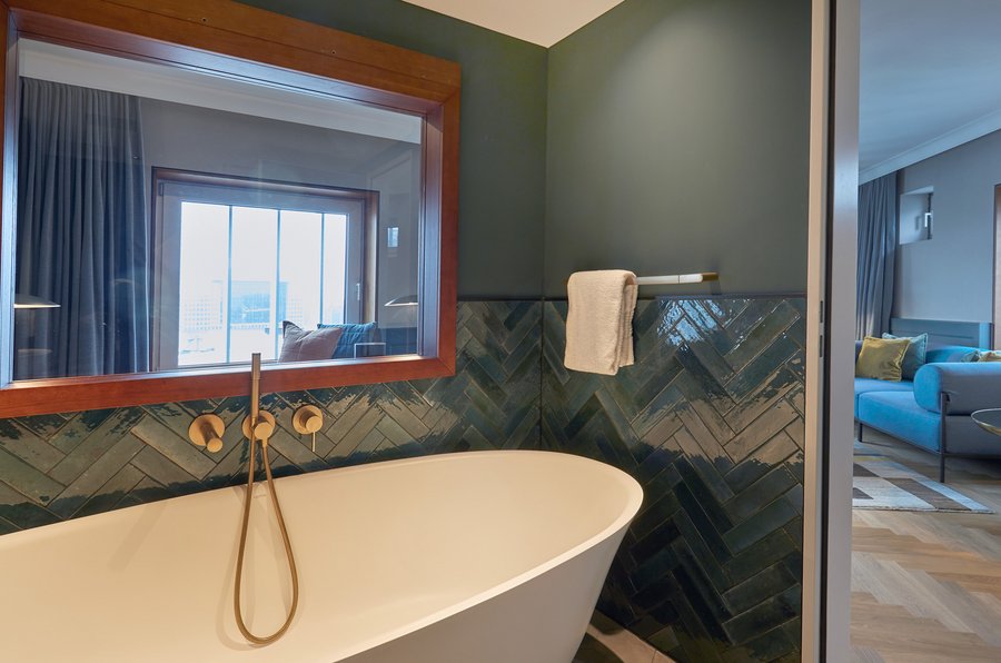 Badezimmer der Suite Jan Delay im Gasthaus Villa Viva Hamburg