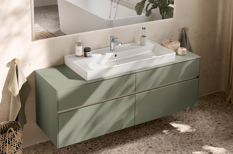 Oberflächen mit neuen, natürlichen Farben für Corallo und Subway 3.0 von Villeroy & Boch: hier Mattgrün Soft Green