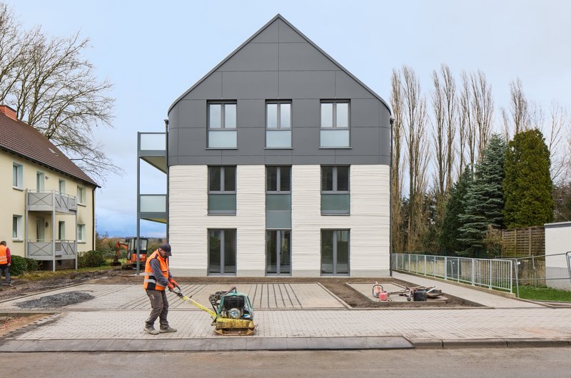 Mehrfamilienhaus der Wohnungsbaugenossenschaft Lünen eG (WBG Lünen) im Betondruckverfahren