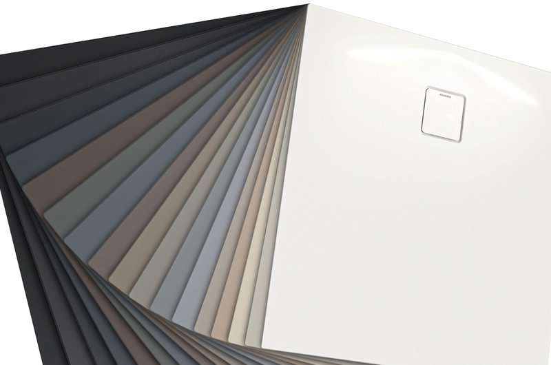 Die 18 Farbtöne der Duschflächen Aluvia mit Solidlite-Technologie