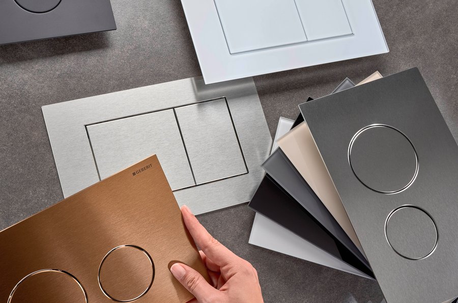 WC-Betätigungsplatte Sigma40 von Geberit in unterschiedlichen Farben und Materialien