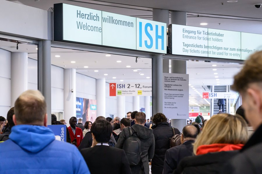 Eingangsbereich Messe Frankfurt zur ISH 2025