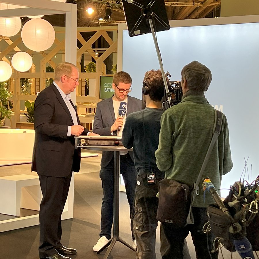 Interview auf der ISH 2023 des Morgenmagazins von ARD und ZDF mit VDS-Geschäftsführer Jens Wischmann