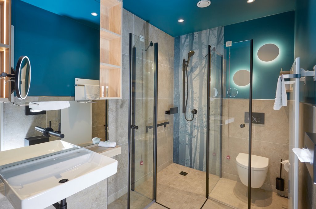 Badezimmer der Wahlstation im DRK Krankenhaus Chemnitz-Rabenstein