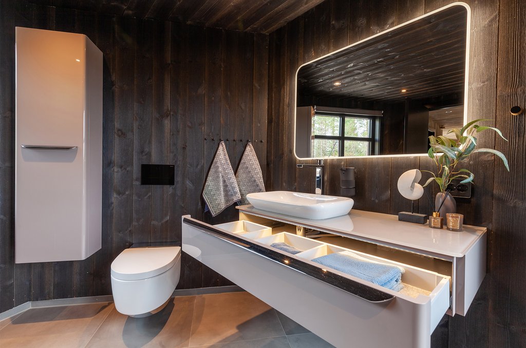 Badezimmer im Fairytail Castel in Norwegen