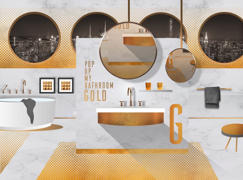 Gold setzt optische Glanzlichter im Bad Geberit AquaClean Tuma