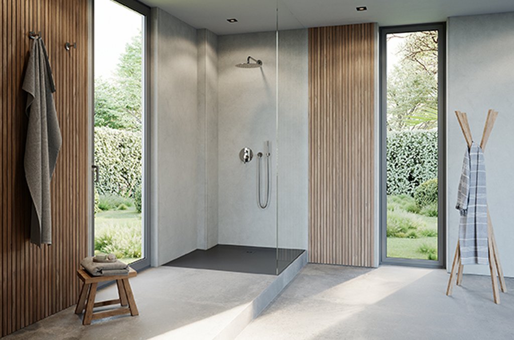 Recyclingfähige Duschwanne Sustano von Duravit aus DuraSolid Nature