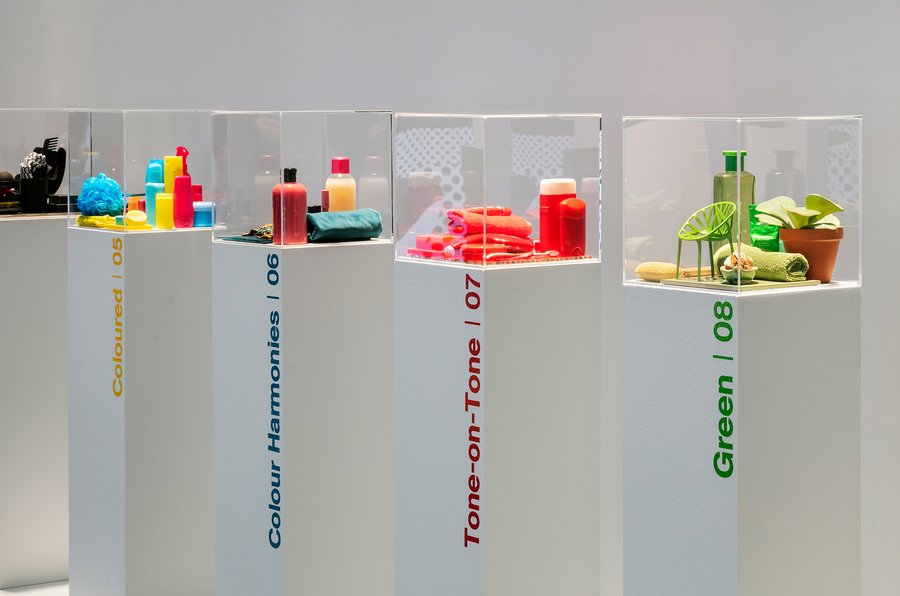 Farbstelen auf der Colour Selection Ausstellung von Pop up my Bathroom zur ISH 2019 Farbstelen auf der Colour Selection Ausstellung von Pop up my Bathroom zur ISH 2019