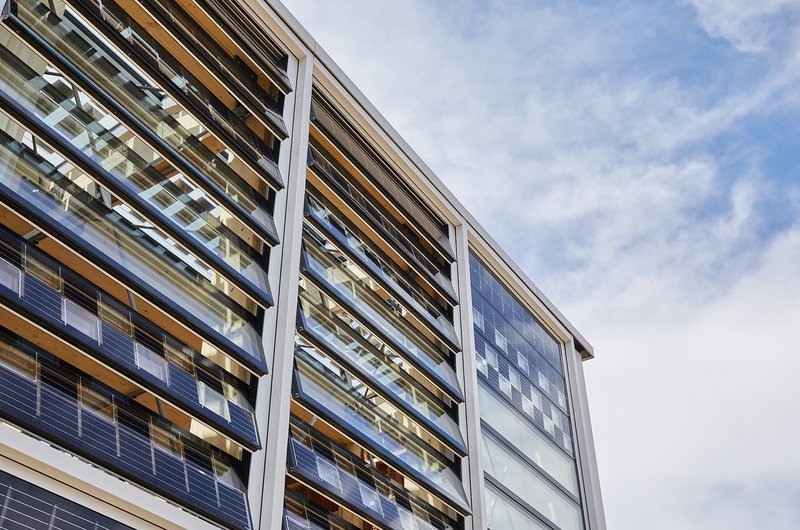 Fassade des Beitrags der Hochschule Düsseldorf zum Solar Decatlon Europe 21/22 unterstützt von Grohe