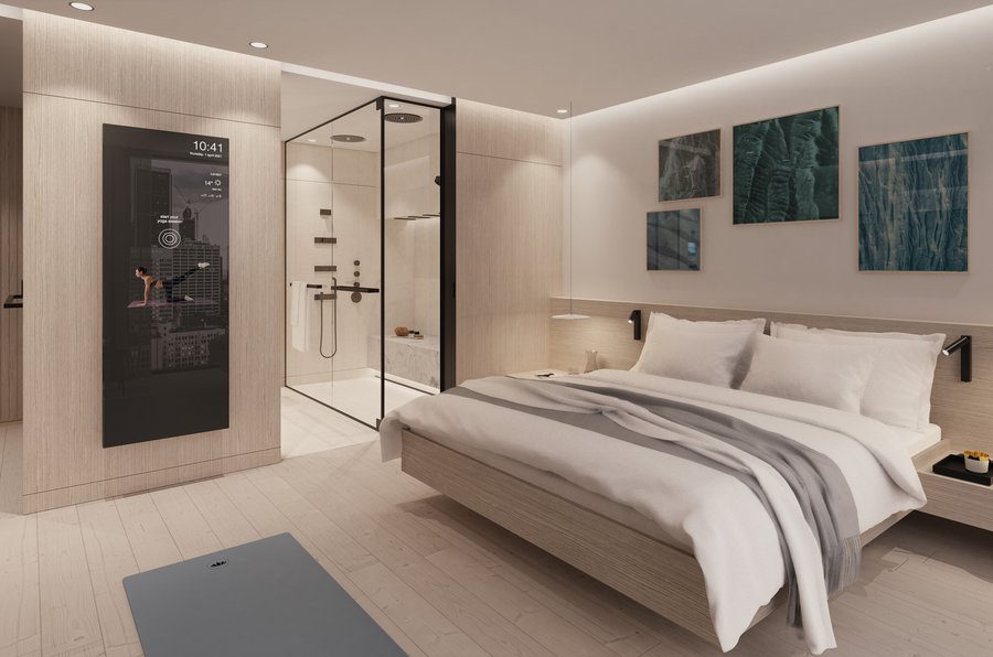 Fitness-Spiegel in der Nestwell Spa Suite „Re-Charge“ von Sieger Design