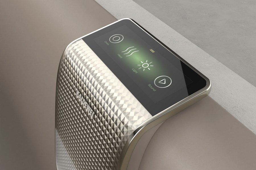 Bedienpanel mit LCD-Display der Nuio Duo Zen Edition von Kaldewei