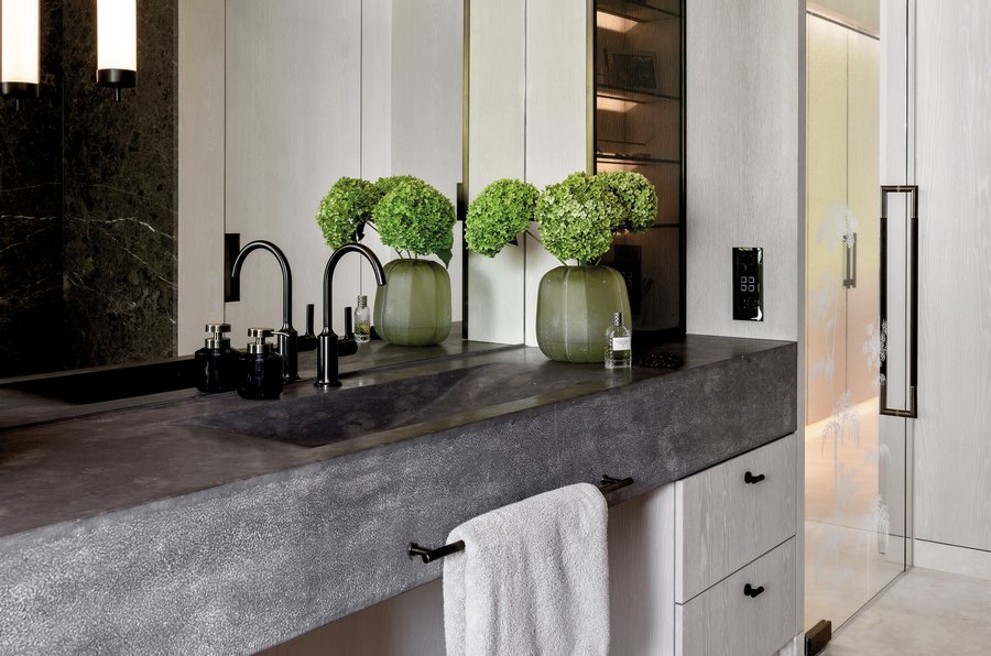 Badezimmer in der Villa Fernblick mit Armaturen von Dornbracht