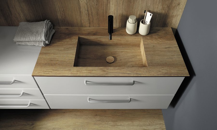 Compact-Waschtisch der Serie Sys 20 von burgbad