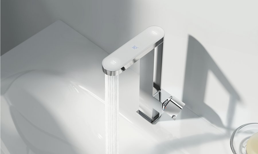 Die Grohe Plus Armatur hybrides Design aus Rundungen und Ecken
