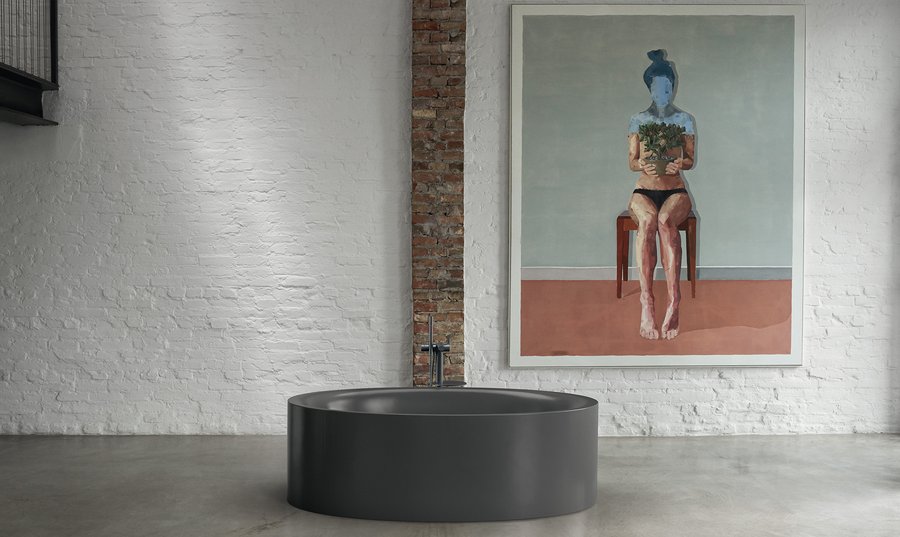 Die Badewanne BetteEve als freistehende Verion in Mattschwarz 