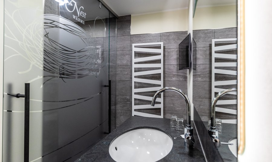 Badezimmer im Landgasthof Hessenmühle