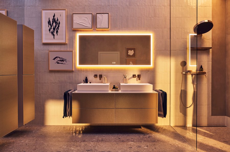 Leuchtende Spiegelumrandung von Hansgrohe