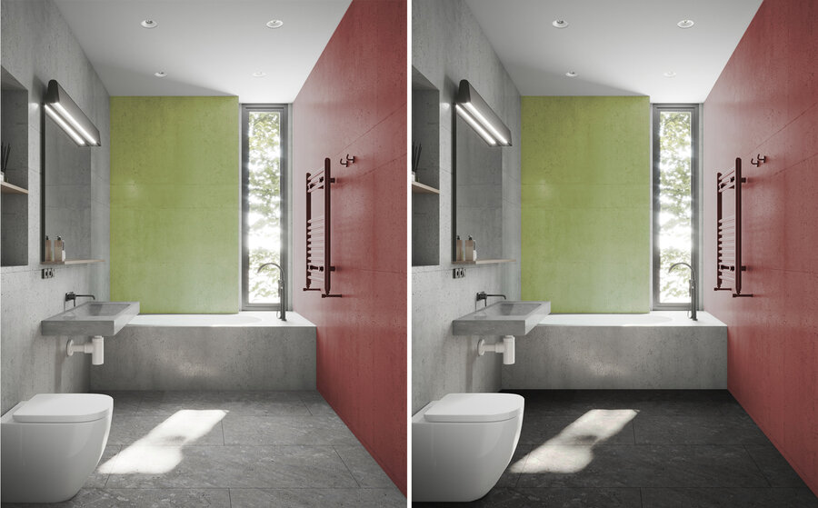 Farbgestaltung im Bad Wand und Boden