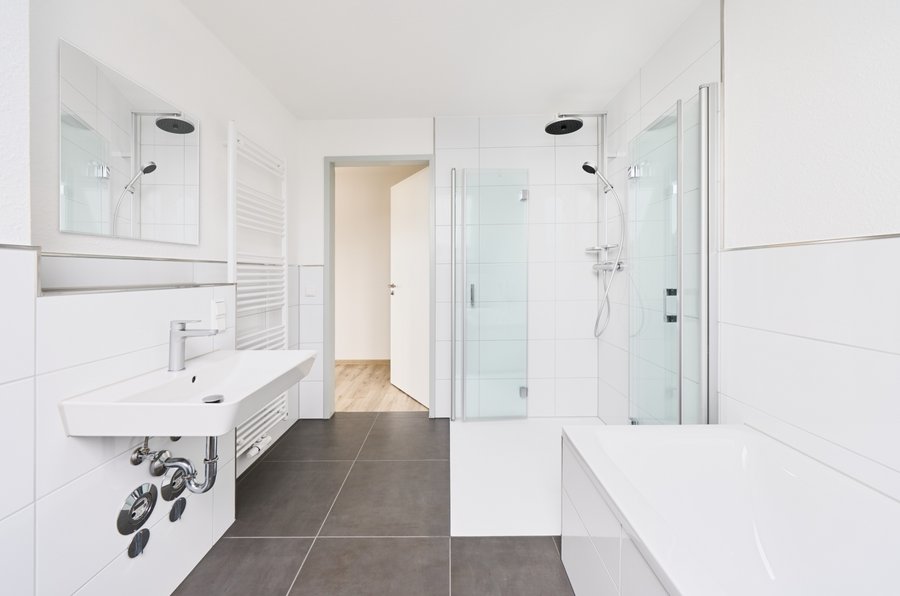 Badezimmer des Mehrfamilienhauses der Wohnungsbaugenossenschaft Lünen eG (WBG Lünen)