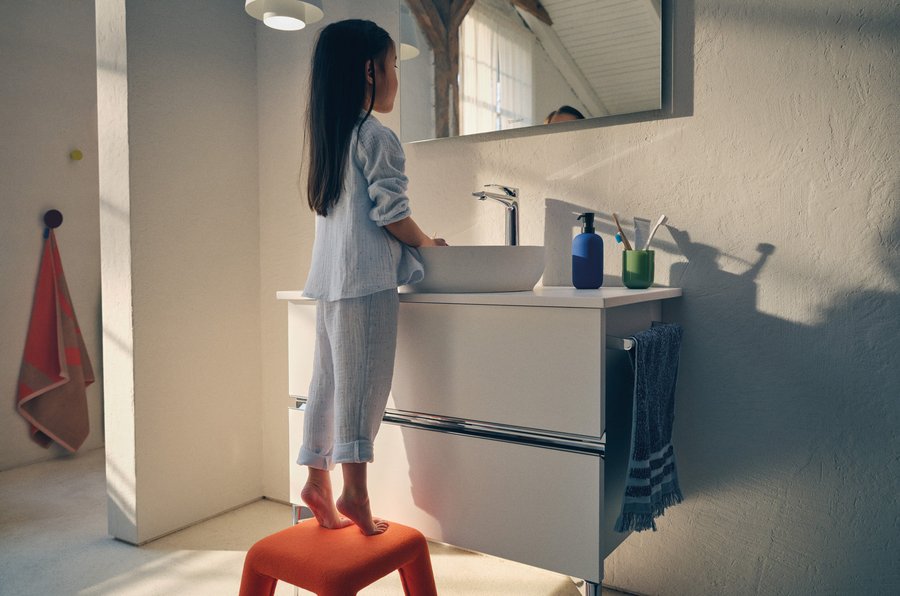 Kinder brauchen Hilfsmittel am Waschplatz. Foto Duravit