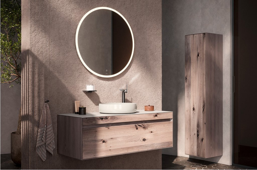 Waschtisch der Kollektion Edition Lignatur Art von Keuco und Team 7 in Wild White Oak