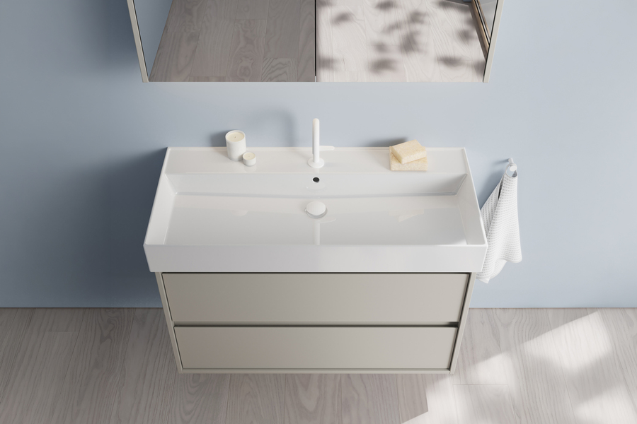 Keramikwaschtisch der Badmöbelserie Devio von burgbad