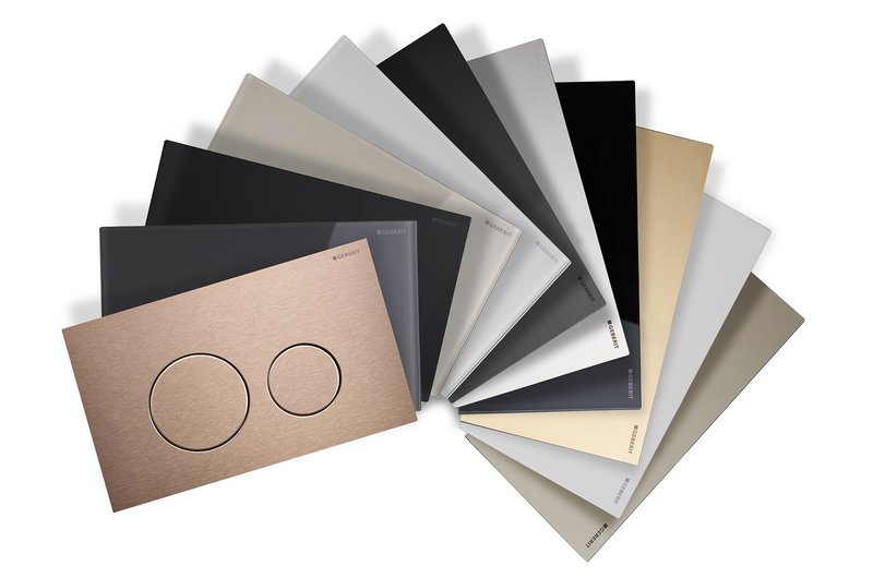 WC-Betätigungsplatte Sigma40 von Geberit in unterschiedlichen Farben und Materialien